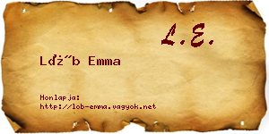 Löb Emma névjegykártya